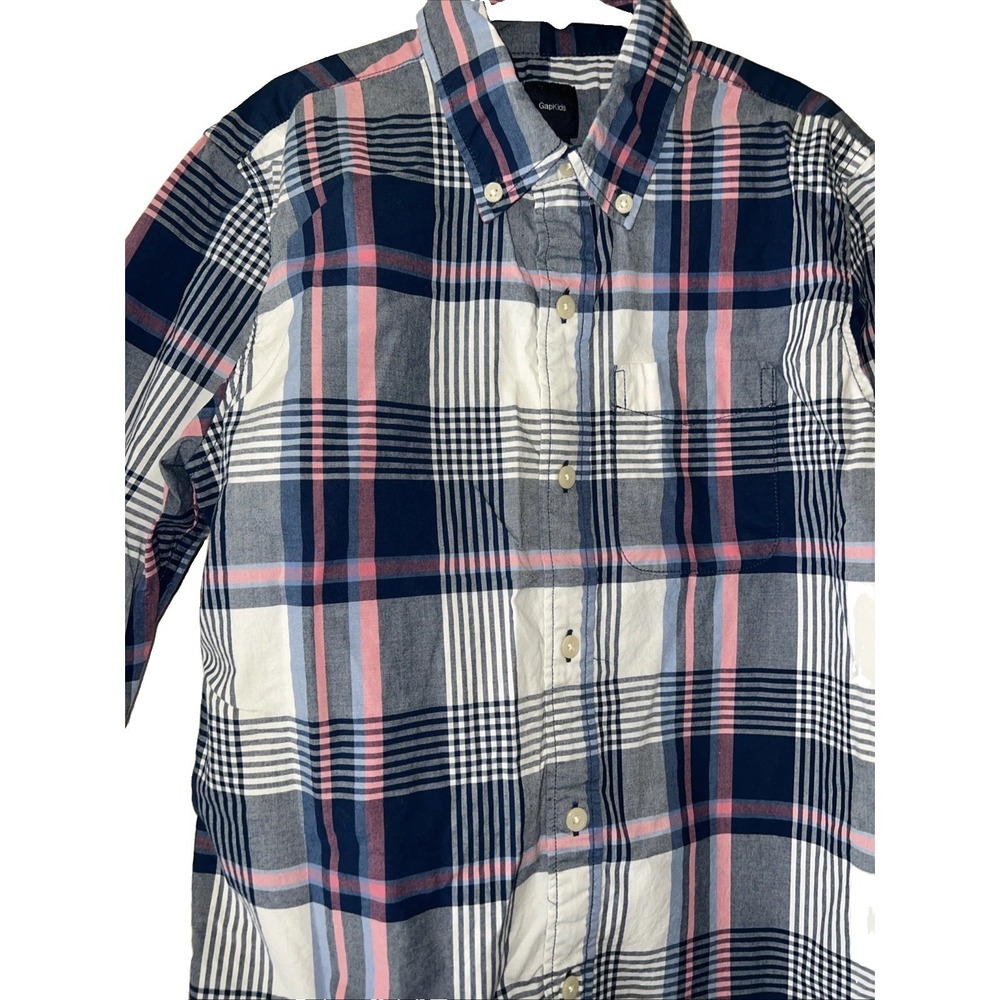Gap Kids Boys Large  plaid button down shirt long sleeved  Back To School